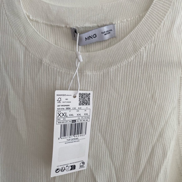 Mango White Ribbed Tank - Picture 7 of 8